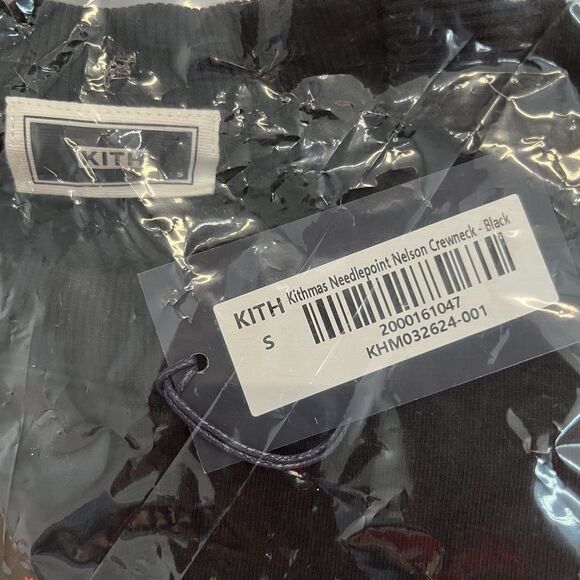 Size S - Kith Kithmas Needlepoint Nelson Long Sleeve Crewneck Black - Small NWT - Picture 6 of 7